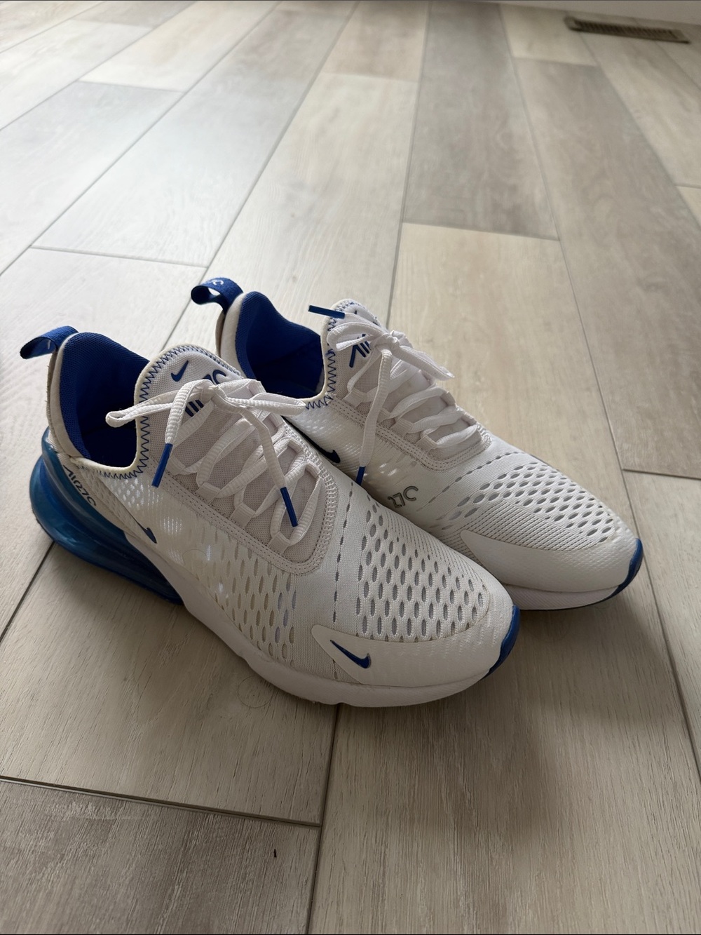 Nike Men’s White & Blue Air Max 270-Style Sneakers